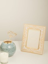 Thumbnail for your product : AERIN Valentina Embroidered Raffia Photo Frame - Gold