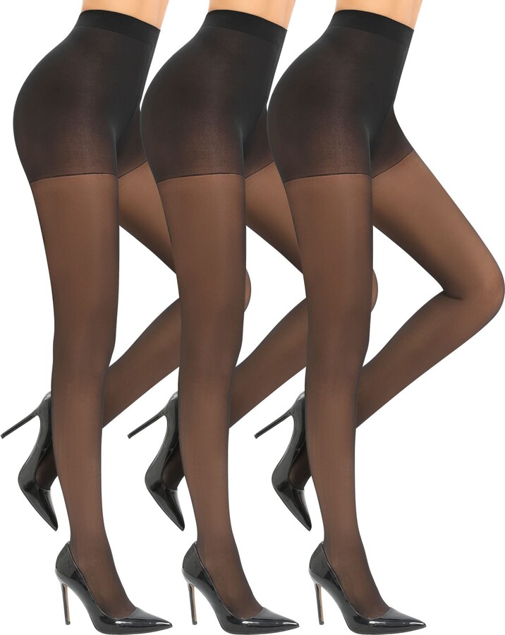 DOCUMO 23 Pairs Sheer Black Tights for Women Nude Tights Skin Colored