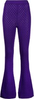 Knitted Flared-Leg Trousers 