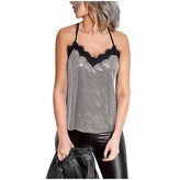 Thumbnail for your product : Luckme Women's Sexy Sequins Spaghetti Straps Black V Neck Camisole Top Racerback Lace Trim Summer Sleeveless Tunic Tank Tops Casual Loose Fit Camis Shirt for Teens Ladies Party Clubwear