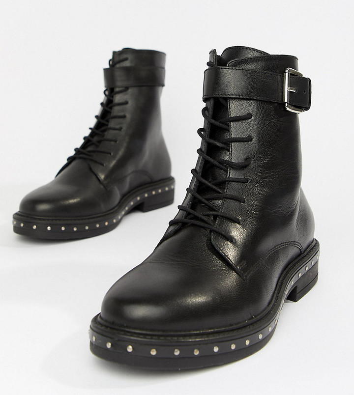 wide lace up boots