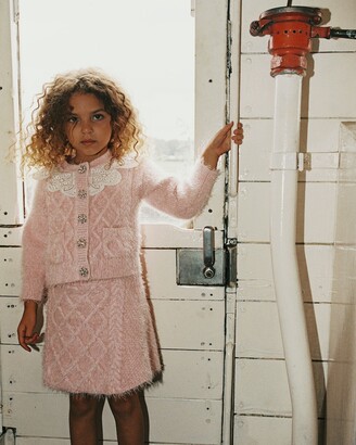 Preconcepción Íncubo Robar a Self-Portrait Kids Lace-trimmed cable-knit cardigan - ShopStyle Girls'  Sweaters