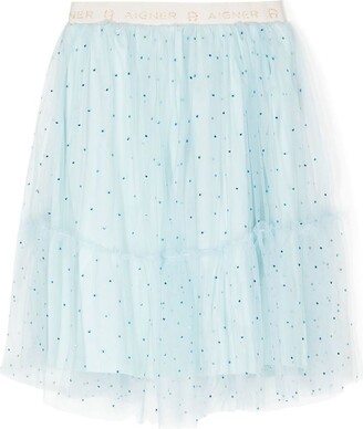 Aigner Kids Sequin-Embellished Tulle Skirt