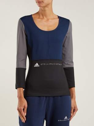 adidas by Stella McCartney Yoga Comfort Long Sleeved Top - Womens - Navy Multi