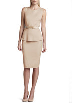Thumbnail for your product : Albert Nipon Sleeveless Belted Jacquard Peplum Dress