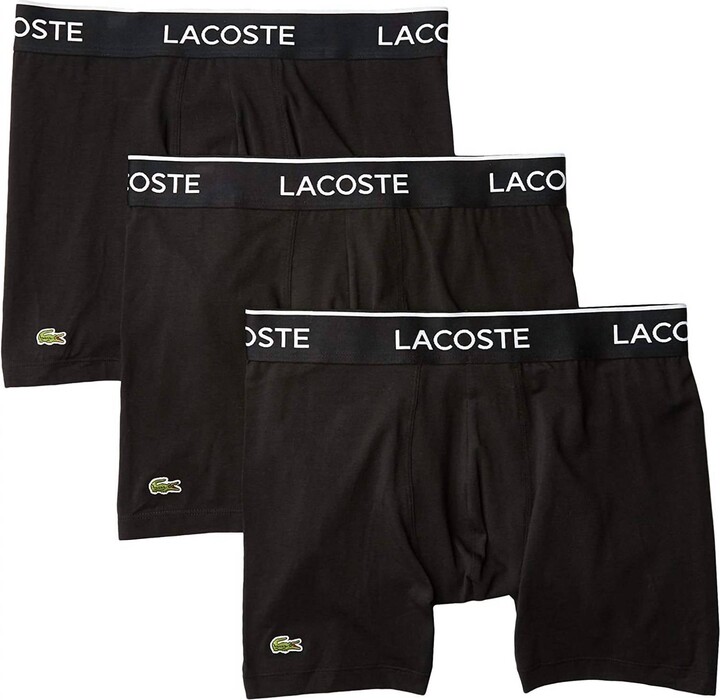 Lacoste mens Casual Classic 3 Pack Cotton Stretch Boxer Briefs