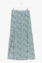 Thumbnail for your product : Nasty Gal Womens Slit Happens Floral Midi Skirt - Green - 10