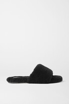 Thumbnail for your product : PORTE & PAIRE Shearling Slides - Black