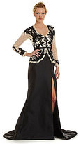 Thumbnail for your product : Terani Couture Beaded Illusion Lace Gown