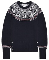 Thumbnail for your product : Thom Browne Icelandic Fair Isle Pullover in Navy