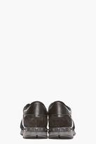 Thumbnail for your product : Valentino Black Leather Camo Print Sneakers