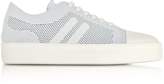 Thumbnail for your product : Neil Barrett Off White Perforated Fabric and Nappa Leather Skateboard Sneakers