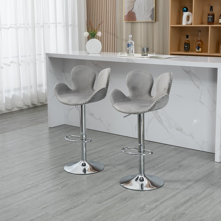 HOMEFUN Swivel Bar Stools Set of Adjustable Counter Height