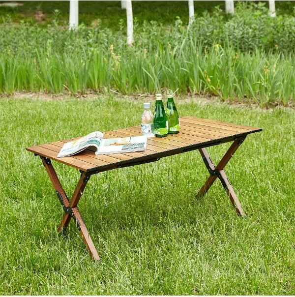 The Misty Moon 1-pieceFoldingOutdoorTableLightweightAluminumRoll-upRectangularTableforindoorOutdoorCamping