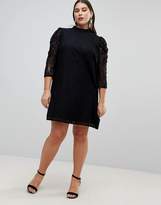 Thumbnail for your product : ASOS Curve CURVE Lace Mini Dress With Puff Sleeves