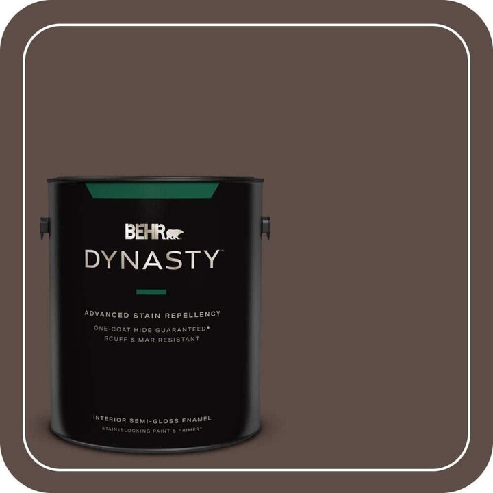 BEHR DYNASTY 1 gal. #PPH-74 Espresso Coffee Semi-Gloss Enamel Interior Stain-Blocking Paint & Primer