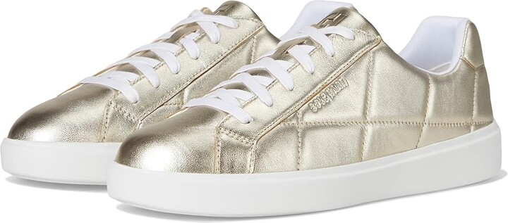 Cole Haan Grand Crosscourt Daily Sneaker Women's Shoes Soft Gold Quilted Leather/White : 6.5 C - Wide, Leather/Suede/Textile