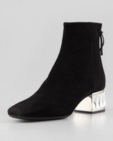 Thumbnail for your product : Miu Miu Baguette Heel Suede Ankle Boot, Black