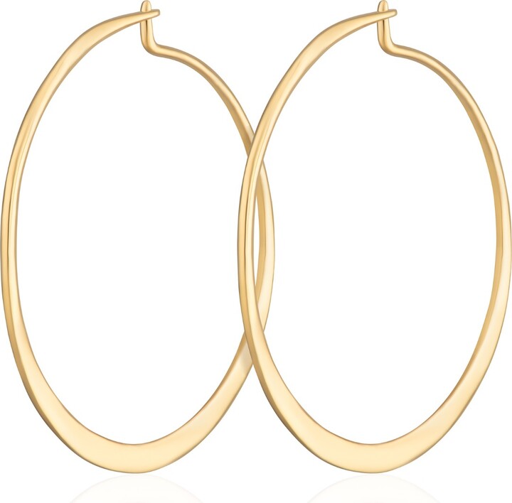 Scream Pretty Gold Flat Hoop Earrings ShopStyle