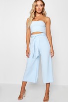 Thumbnail for your product : boohoo Tie Waist Culotte Co-Ord Set