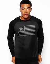 Thumbnail for your product : ASOS Sweatshirt With Flag Print And Mesh Panel