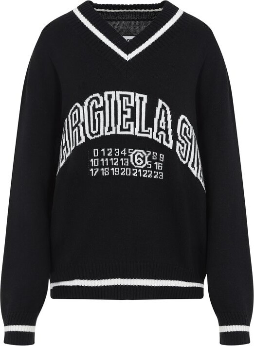 MM6 MAISON MARGIELA V-Neck Varsity Jumper