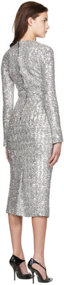 Dolce & Gabbana Silver Sequin Midi Dress