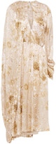 Thumbnail for your product : Magda Butrym Vasto Cape-effect Floral-print Silk-satin Jacquard Midi Dress