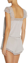 Thumbnail for your product : Eberjey Cecilia Lace-Trimmed Stretch-Jersey Playsuit