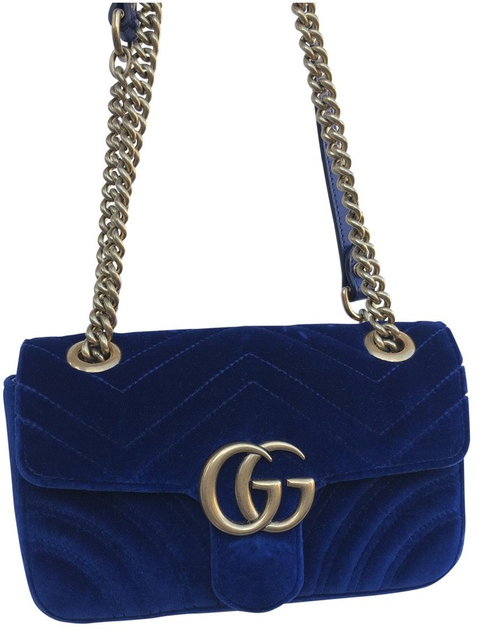 gucci handbag blue velvet