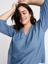 Thumbnail for your product : Old Navy Chambray Plus-Size Peasant Blouse