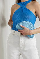 Thumbnail for your product : Bottega Veneta The Pouch Small Leather-trimmed Gathered Bouclé Clutch - Blue - One size