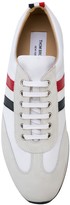Thumbnail for your product : Thom Browne Running Shoe With Red, White And Blue Stripe In Suede & Cotton Blend Tech