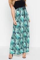 Thumbnail for your product : boohoo Petite Palm Print Bandeau Maxi Dress