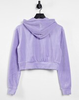 Thumbnail for your product : Weekday Juno co-ord velour hoodie in purple
