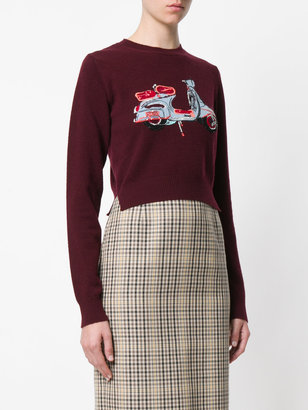 No.21 motorcycle print sweater