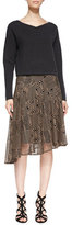 Thumbnail for your product : Nanette Lepore Geometric-Lace A-Line Skirt