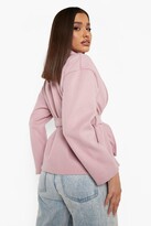 Thumbnail for your product : boohoo Wrap Wool Look Belted Coat