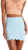 Thumbnail for your product : Charlotte Russe Scalloped Bodycon Mini Skirt