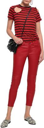 Current/Elliott Cropped Stretch-leather Skinny Pants