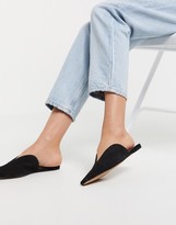 Thumbnail for your product : ASOS DESIGN DESIGN Landing suede mules in black