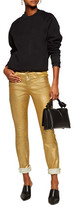 Thumbnail for your product : Etoile Isabel Marant Ellos High-Rise Metallic Coated Skinny Jeans