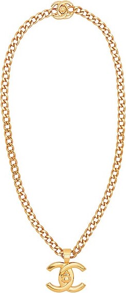Chanel Necklace Coco Mark CC Wood Tone Pendant Ladies Fashion Accessories