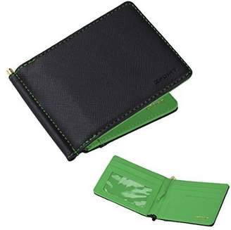 Green Black Classic Leather Wallet Stainless Steel Money Clip Fitness For Mother By Epoint