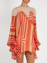 Thumbnail for your product : Katie Eary Geo-print Silk-chiffon Dress - Red Multi