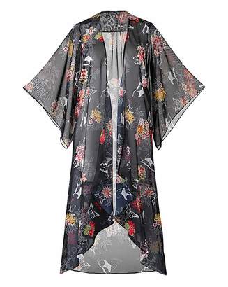 Grazia Oriental Floral Print Maxi Kimono