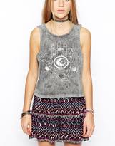 Thumbnail for your product : ASOS Acid Wash Swing Tank with Henna Hand