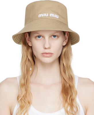 BEIGE MIU MIU PALMETTO HAT ストローハット Miu Miu Palmetto hat for Women - Beige in UAE | Level Shoes