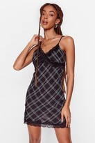 Thumbnail for your product : Nasty Gal Womens Lace V Neck Check Mini Dress - Black - 12