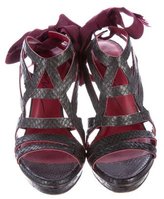 Thumbnail for your product : Lanvin Embossed Lace-Up Sandals